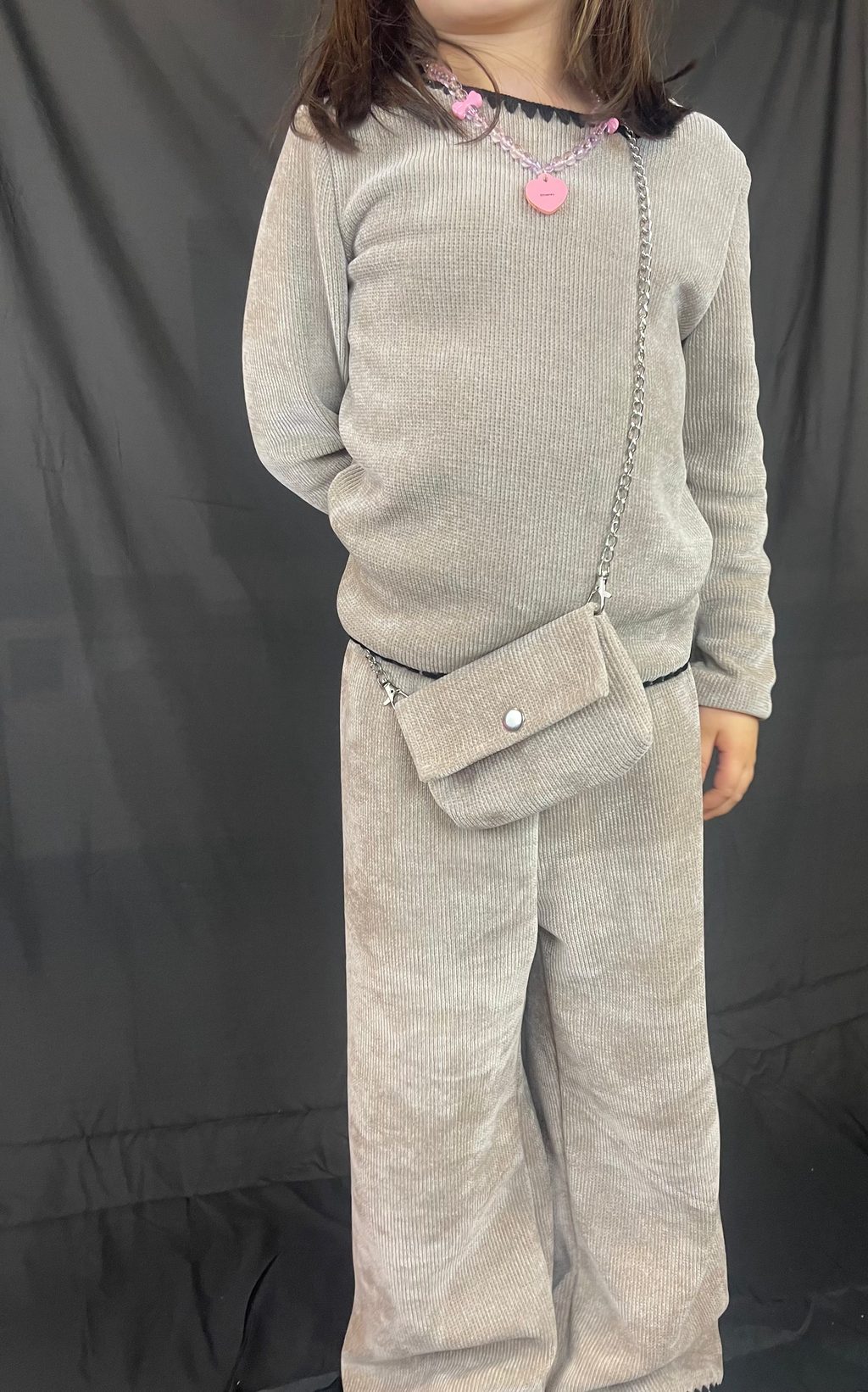 ensemble 3 pièces fille chic décontracté 